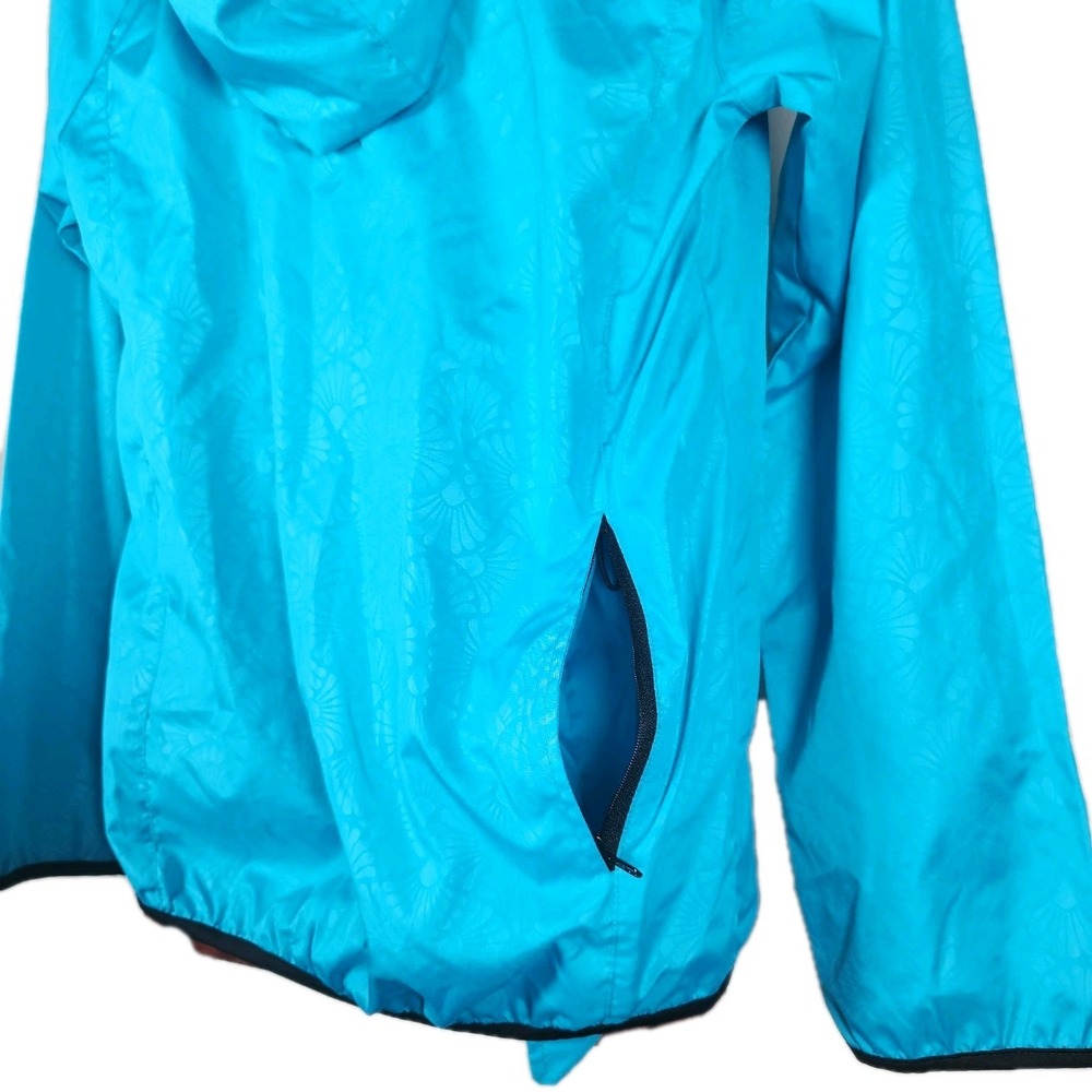 Everlast Womens Turquoise Blue Floral Tonal Windbreaker Jacket Hooded Small - Picture 4 of 9